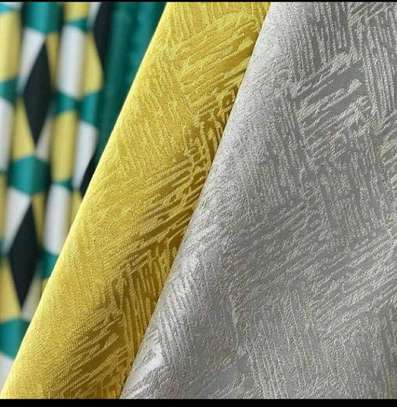 Grey and mustard Quality curtains image 1