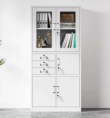3-Drawer Office Cabinet with Safe & Glass Door Display image 3