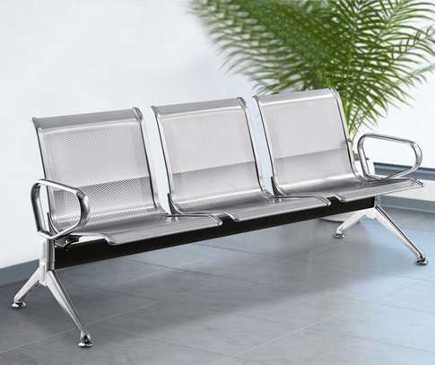3-Seater Metallic Reception Bench image 2