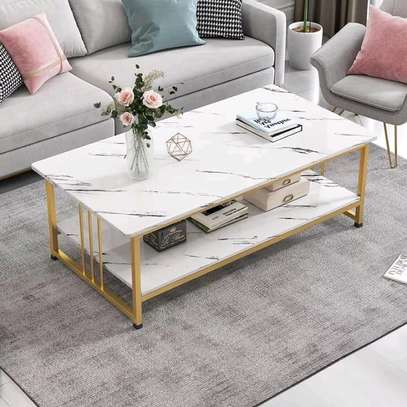 MARBLE EFFECT WOODEN COFFEE TABLE image 1