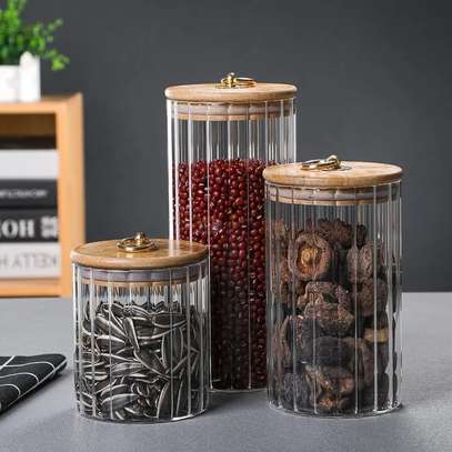 3pcs Glass Storage Jars image 1