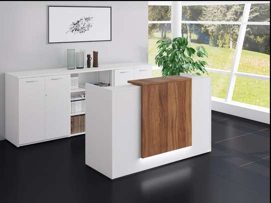 Reception Desk: Sleek 1.2m White Desk, Ideal For Small Space image 5