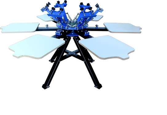 Floor type 6color 6station double wheel screen printing image 1