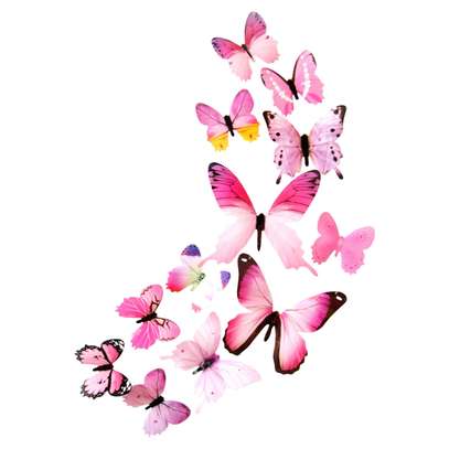 12 Pcs Colorful 3D Butterfly Wall Stickers Decoration image 3