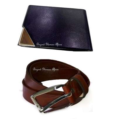 Black Leather cardholder with a belt image 1