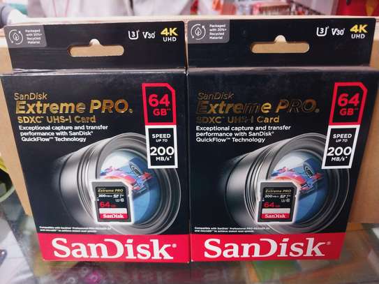 Sandisk Extreme PRO 64GB SDXC Class 10 UHS-I U3 V30 200MB/s image 1