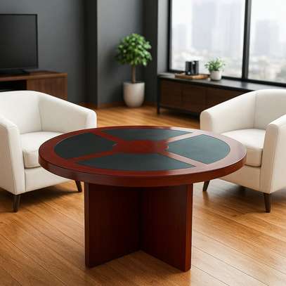 Round Imported Mahogany Boardroom Table image 15