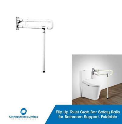 Foldable Flip toilet grab bar image 1