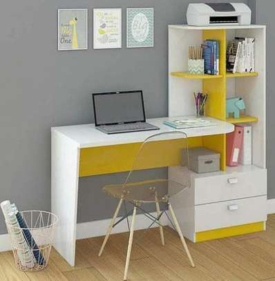 Modern customized Home office desks with a side shelf image 2