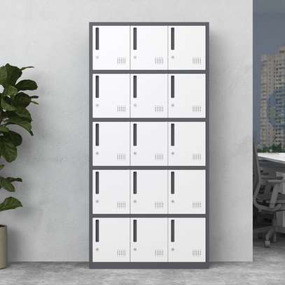 Office cabinet: 15-locker steel office file cabinet image 2