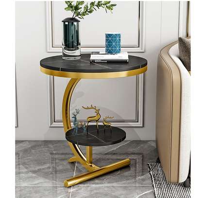 Modern round double layered side table image 2