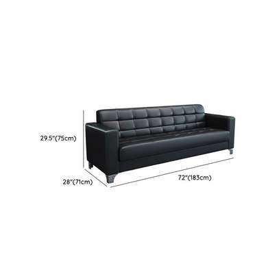 Office sofa: 3-seater black reception waiting sofa image 3