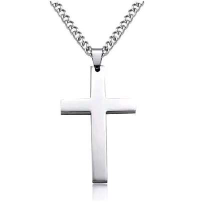Silver Cross Pendant Necklace image 2