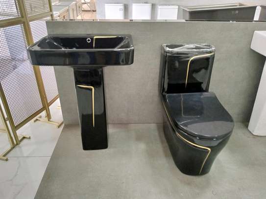 Modern Black toilet set image 9