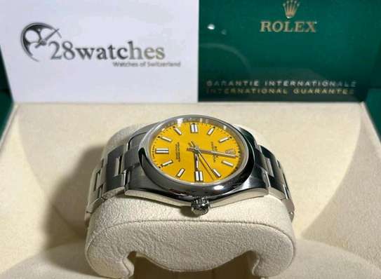 Rolex Oyster Perpetual Yellow dial Watch image 5