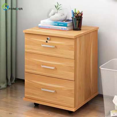 3 Drawer Mobile Wooden filing Cabinet image 1