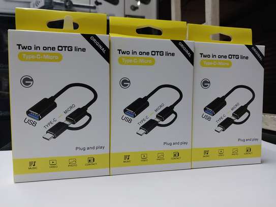 OTG Adapter Cable,2 in 1 USB to Type-C,USB to Micro USB image 3
