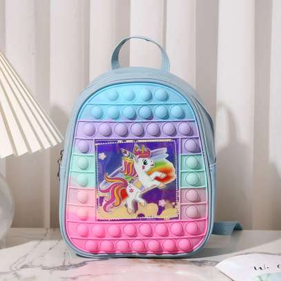 Kids school bag Silicone Toys Pop It Backpack Children's image 2