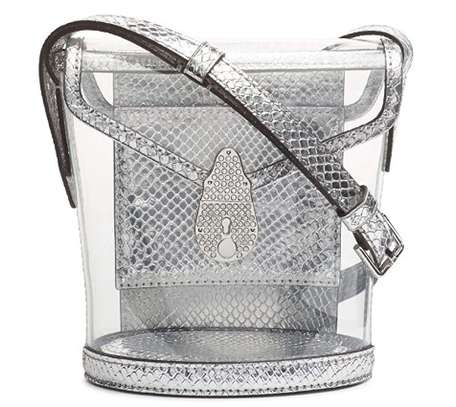 Calvin Klein Statement Series Lock Daytonna Leather Mini Bucket Crossbody Bag image 2