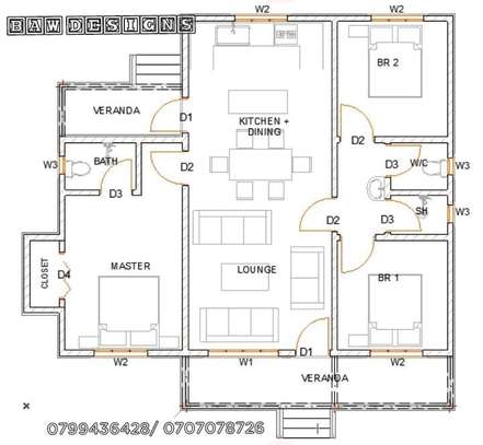Master ensuite 3 bedroom house plan image 2