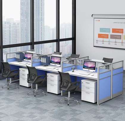 Executive Modern MDF 6-Way Work Station image 3
