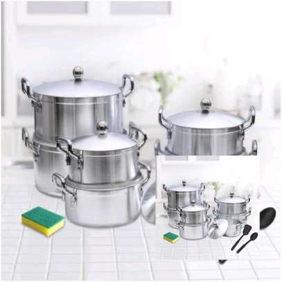 Stainless steel tornado cookware set14pcs cookware with lids image 1