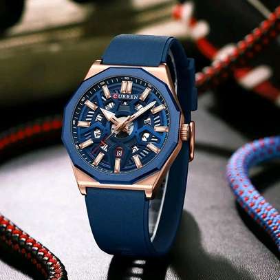CURREN brand fashion casual silicone quartz men's watch image 3