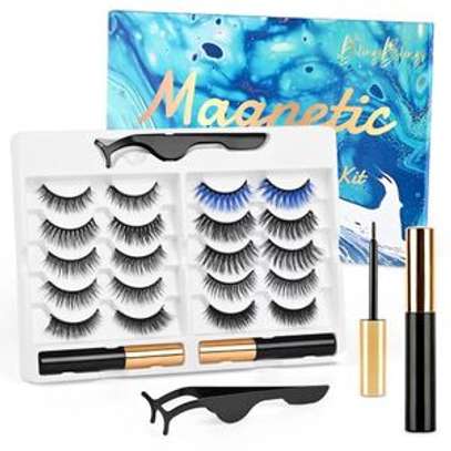 Magnetic Eyelashes,  Magnetic Liquid Eyeliner, 3D/5D, 10 Pairs image 1