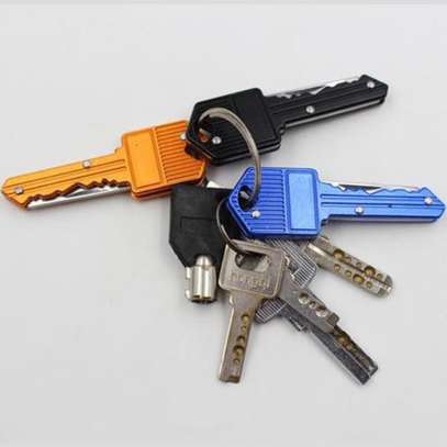 Hidden Key Shape Folding Knife Holder Keychain Portable Mini image 4