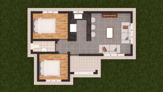 A Simple Two Bedroom House Plan image 3