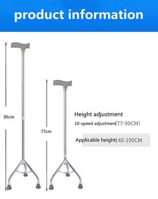 tripod walking stick adjustable height image 2