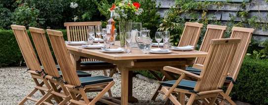 Mahogany /Mvule outdoors dining table and chairs image 6