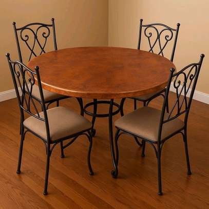 Classic modern 4 seater round dining set image 14