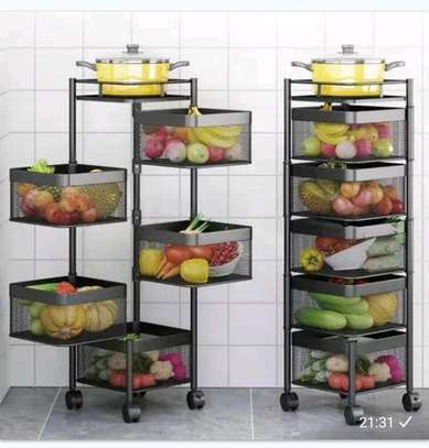 Rotating kitchen organizer rack image 1