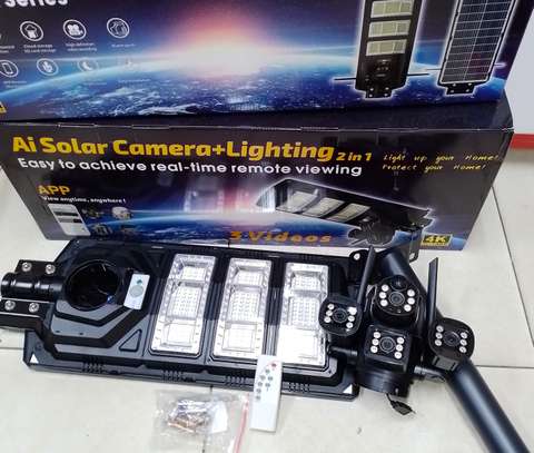 450w Wifi Outdoor 4g Solar Camera Street Light With Camera image 3