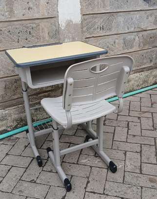 Adjustable Student Desk & Chair Set with Storage Shelf image 7