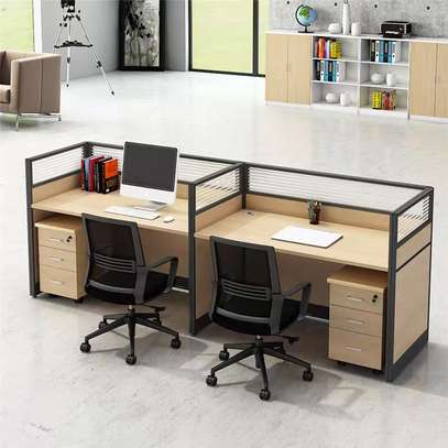 Modern Double Desk Workstation – Office Furniture image 3