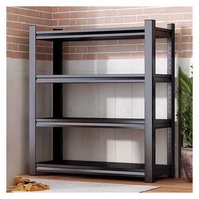 Black Steel Metal 4 Shelves Open Storage Rack image 6