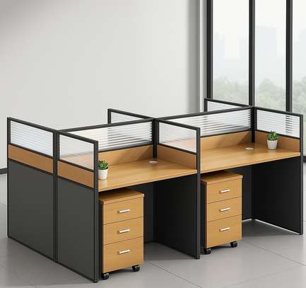 Office Workstation: Modern 4-Way Desk image 1