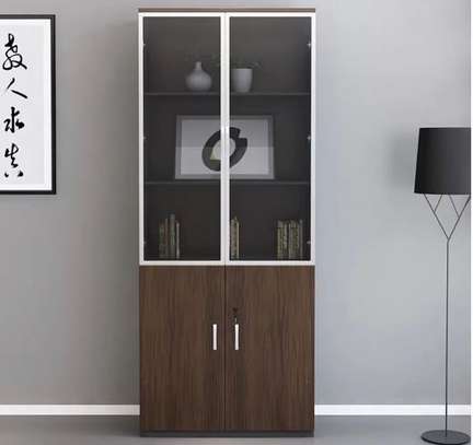 Office Two Door Wooden File Cabinet image 1