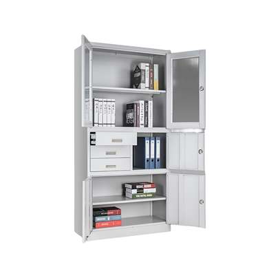 Cabinet : 2-Door Metallic Office Filing Cabinet With Safe image 2