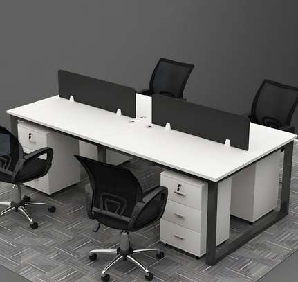 Office Desk: White Modular Two Seater Workstation image 5