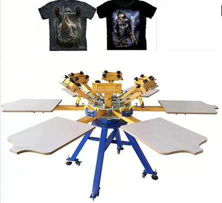 6 Color 6 Station Silk Screen Printer modest & new image 1