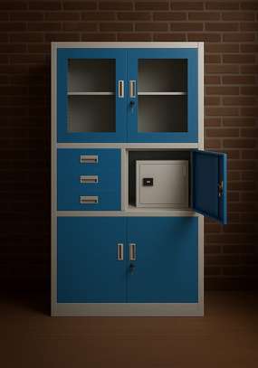 Office Cabinet: Blue Office Storage Cabinet With Safe image 2