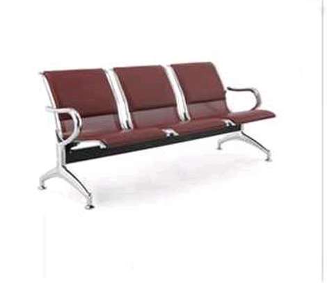 Modern chrome steel waiting room chair image 1
