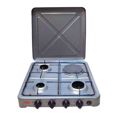 VON 0-431.S/ VAC4F3OOS 3 Gas 1 Electric Cooker - Silver image 1