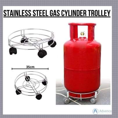 Kitchen Stainless steel Gas cylinder trolley image 1