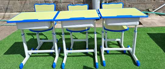Adjustable School Desks & Chairs Set image 12
