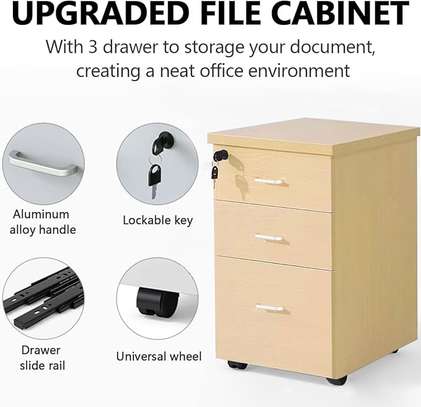 under desk movable 3-drawer cabinet image 3