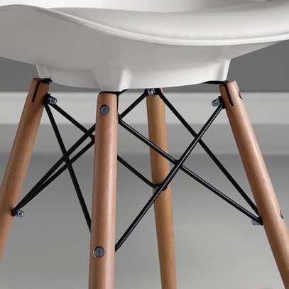 Cushioned Chair with Wooden Legs image 3